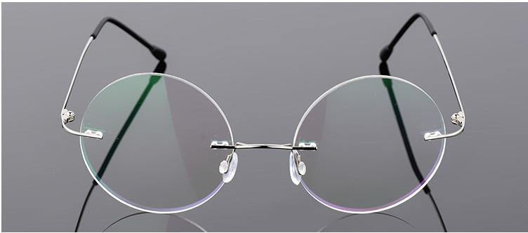 Buy Steve Jobs - Gandhi - Harry Potter - Style Foldable Ultra-light Memory Computer Glasses Blue light Round Rimless Glasses for Men Women - Glasses India Online in India