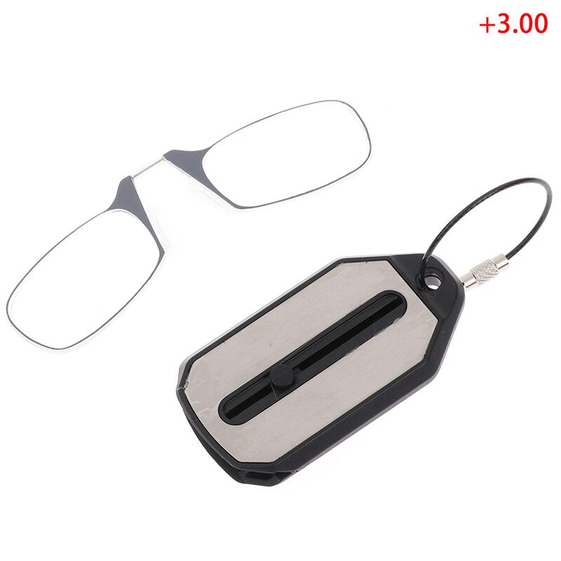 Mini Keychain Reading Glasses Nose Clip On Thin Foldable Reading Glasses for Men and Women