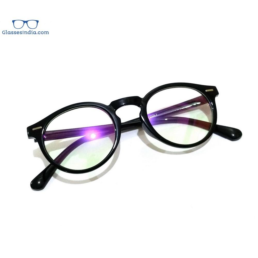 Round Blue Light Blocker Computer Glasses Anti Blue Ray Eyeglasses - GlassesIndia