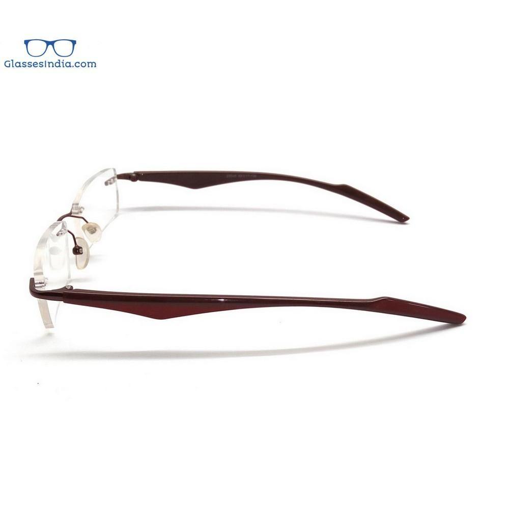 Brown Rimless Blue Light Blocker Computer Glasses 29045BR - Glasses India Online