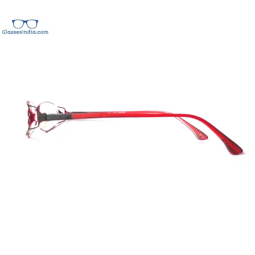 Red Designer Full Frame Blue Light Blocker Computer Glasses for Women 3128RD
