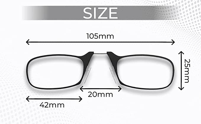Keychain Nose Reading Glasses Dimensions