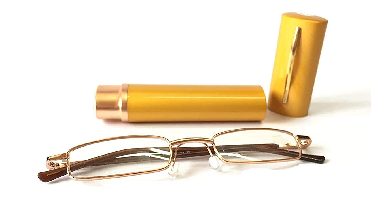 Gold Compact Metal Pen Type Tube Reading Glasses for Men and Women - Glasses India Online