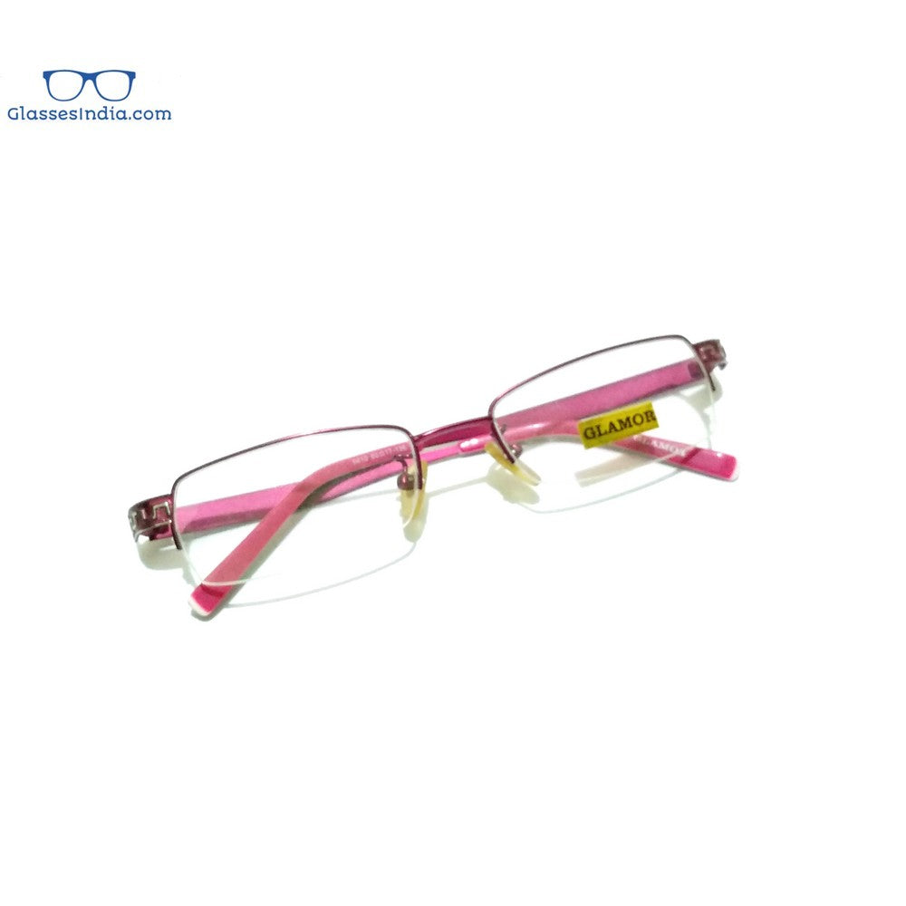 Pink Designer Supra Half Rimless Blue Light Blocker Computer Glasses for Women 5610PK