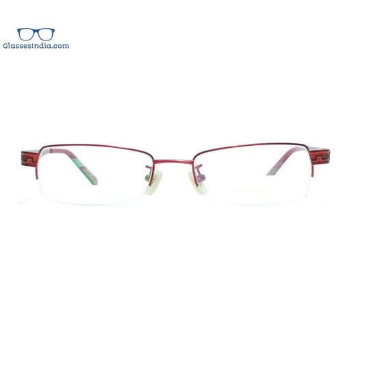 Red Designer Supra Half Rimless Blue Light Blocker Computer Glasses for Women 5610Rd