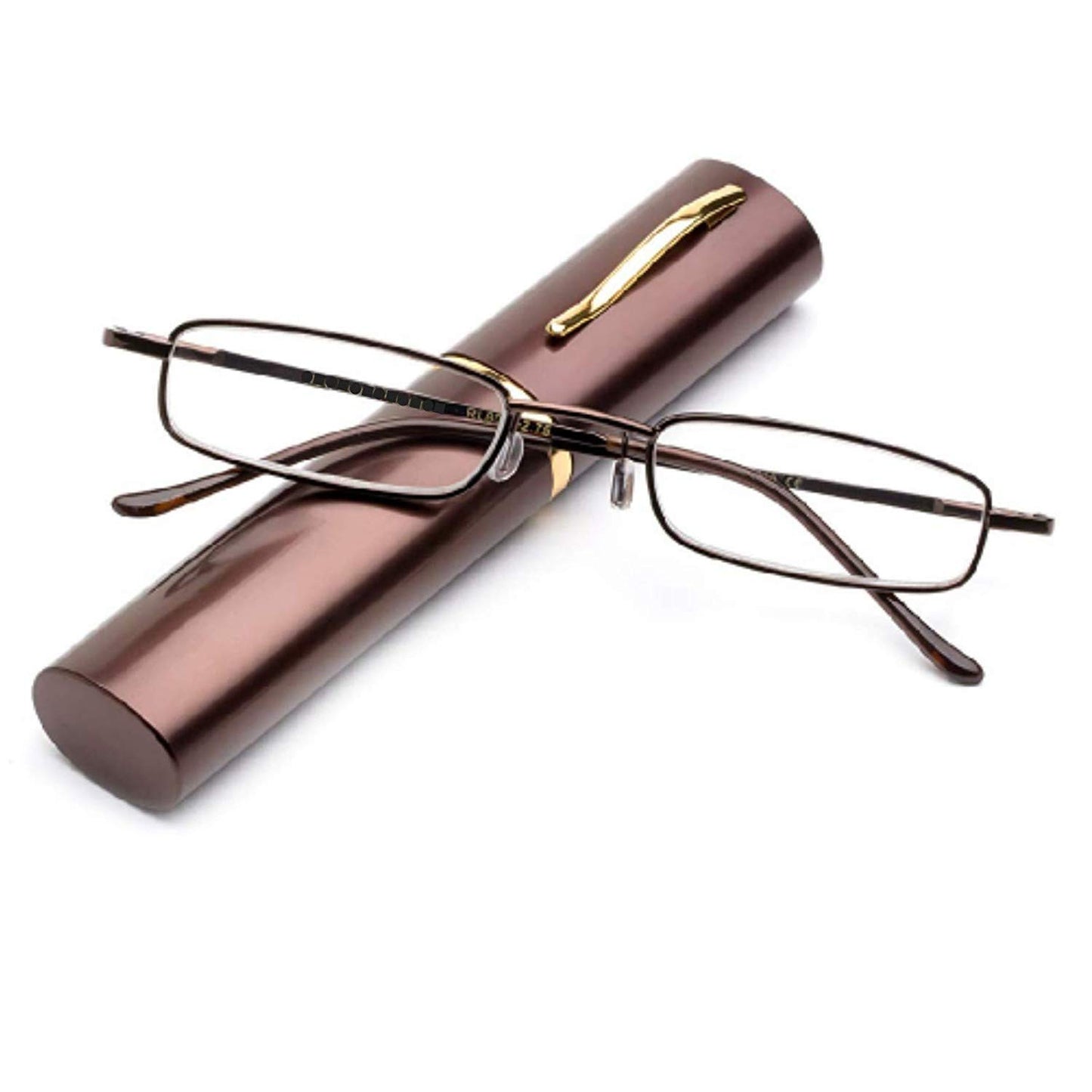 Copper Compact Metal Pen Type Tube Reading Glasses for Men and Women +2.00 - Glasses India Online
