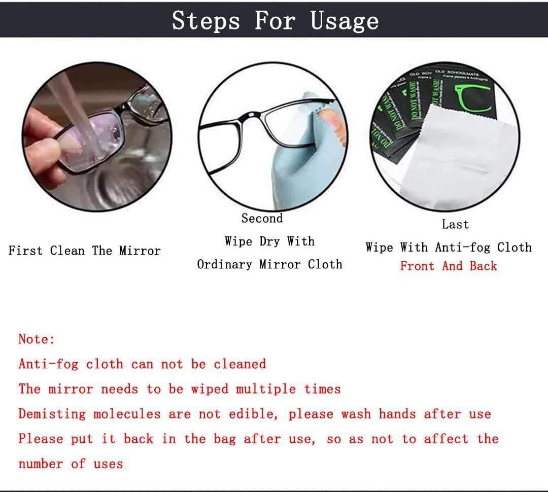 Anti-Fog Lens Wipe Pack of 2 - Ultra-Premium Quality Glasses Cloth Reusable Advanced Nano Superfine Fiber Anti-Fog Cloth Prevent Fogging of Eyeglasses - Glasses India Online