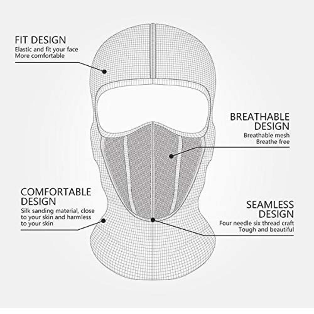 Full Cover Face Mask for Bike Riding Under Helmet