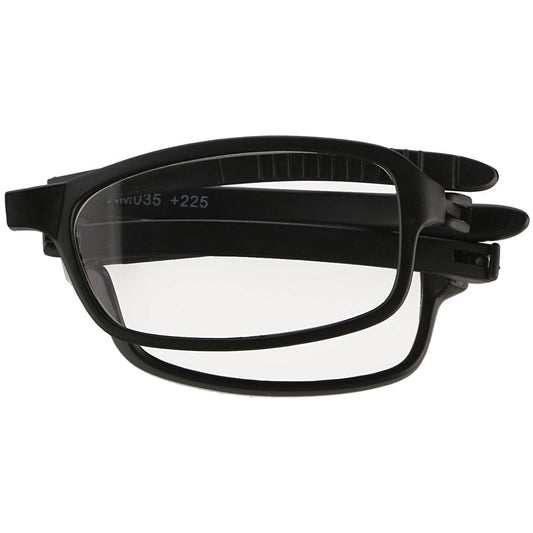 Black Folding Reading Glasses with Pocket Zip Cover