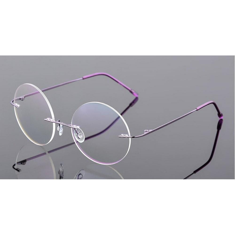 Buy Steve Jobs - Gandhi - Harry Potter - Style Foldable Ultra-light Memory Photochromic Round Rimless Glasses for Men Women - Glasses India Online in India