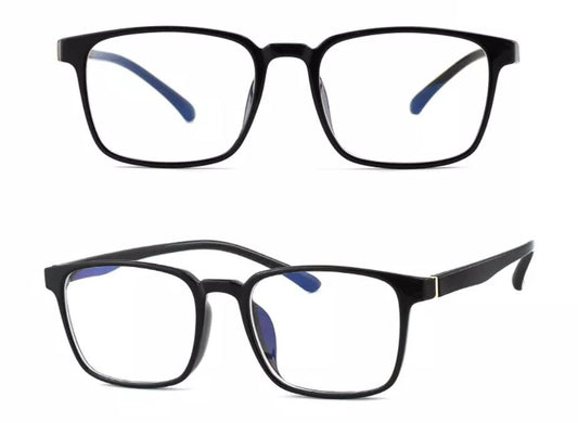 Black Rectangle Spectacle Frames - Computer Glasses for Men and Women