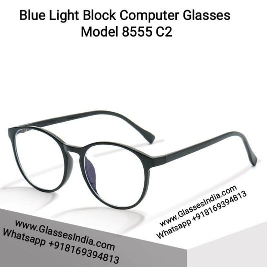 Matt Black Anti Blue Light Computer Glasses M8555 C2