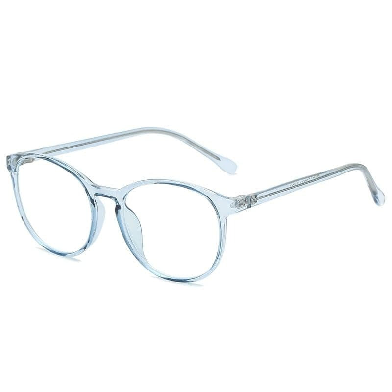 Transparent Blue Round Spectacle Frames Computer Glasses M8555 C7