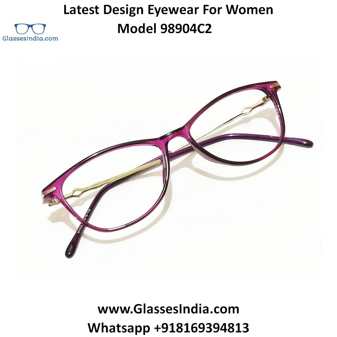 Trendy Designer Glasses for Women 98904C2 - Glasses India Online