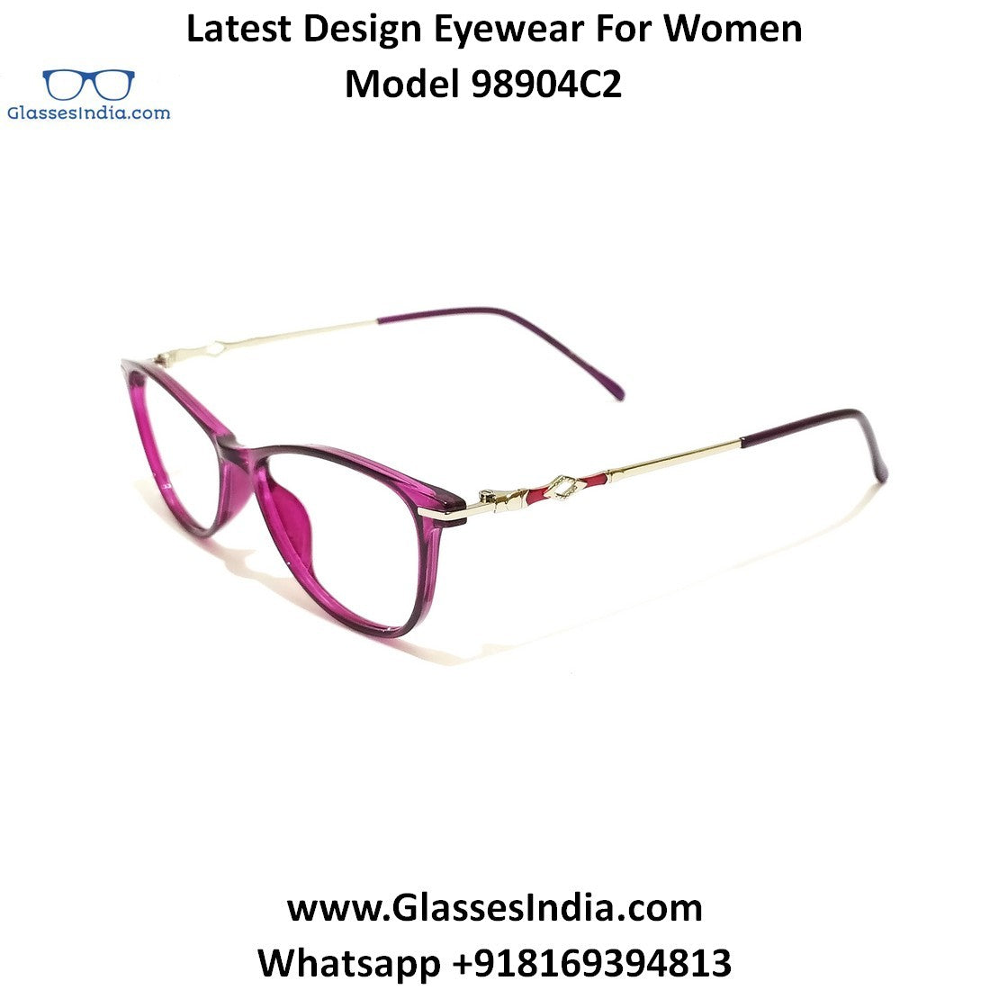 Trendy Designer Glasses for Women 98904C2 - Glasses India Online