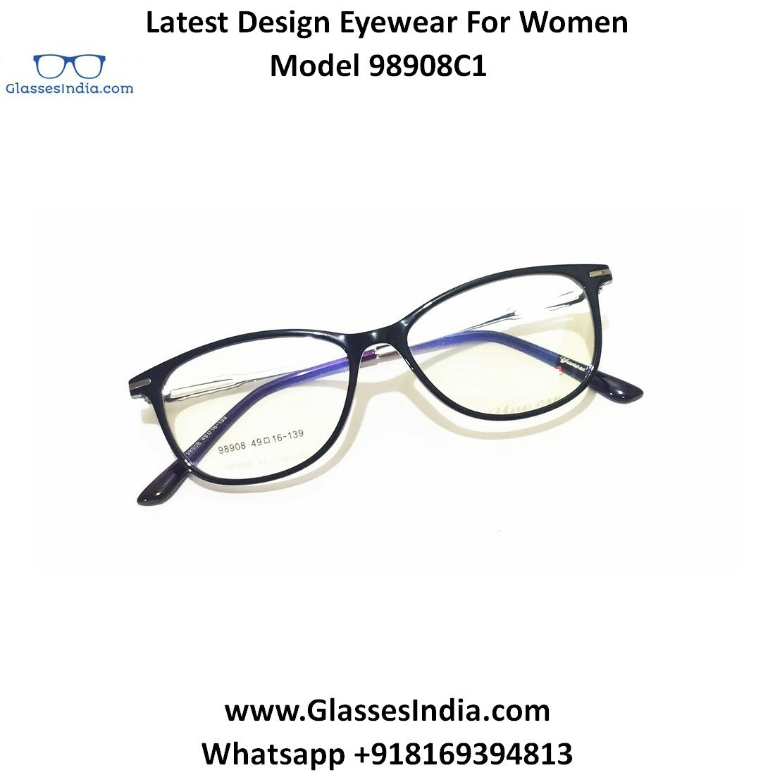 Trendy Designer Glasses for Women 98908C1 - Glasses India Online