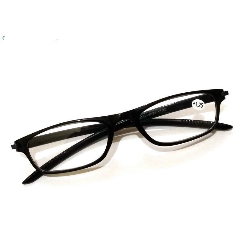 Black Plastic Reading Glasses Power + 125
