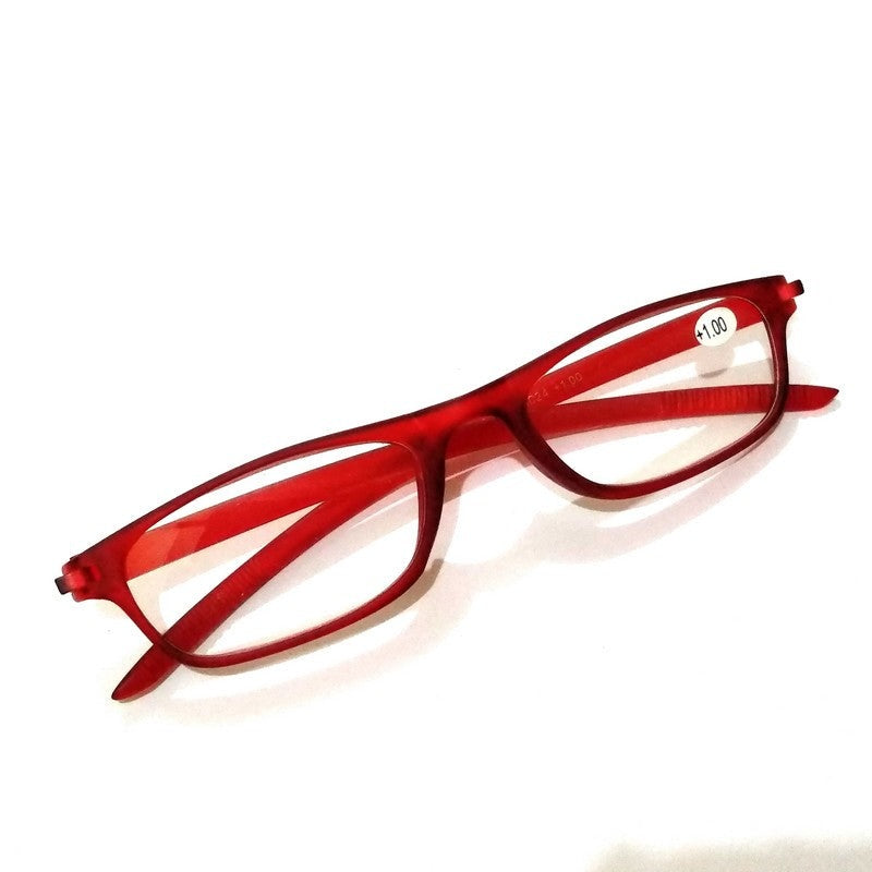 Red Plastic Reading Glasses Power + 100