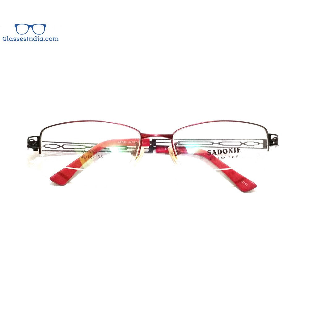 Red Supra Half Rimless Blue Light Blocker Computer Glasses for Women A7083RD