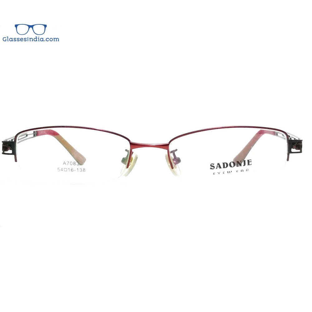 Red Supra Half Rimless Blue Light Blocker Computer Glasses for Women A7083RD