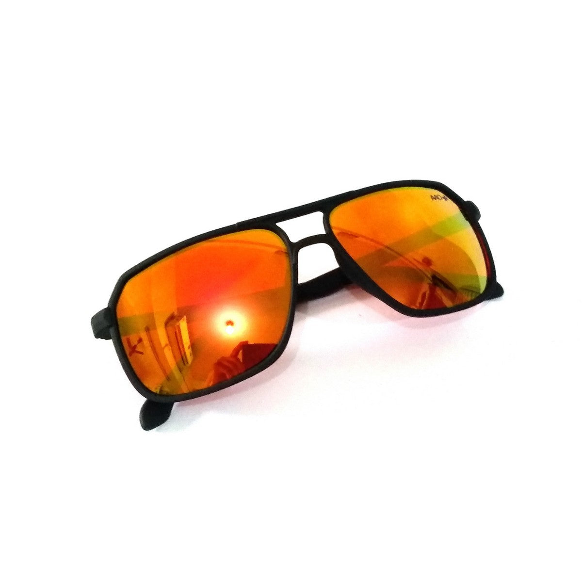 Orange Mirror Rectangle Sunglasses for Men Women 545