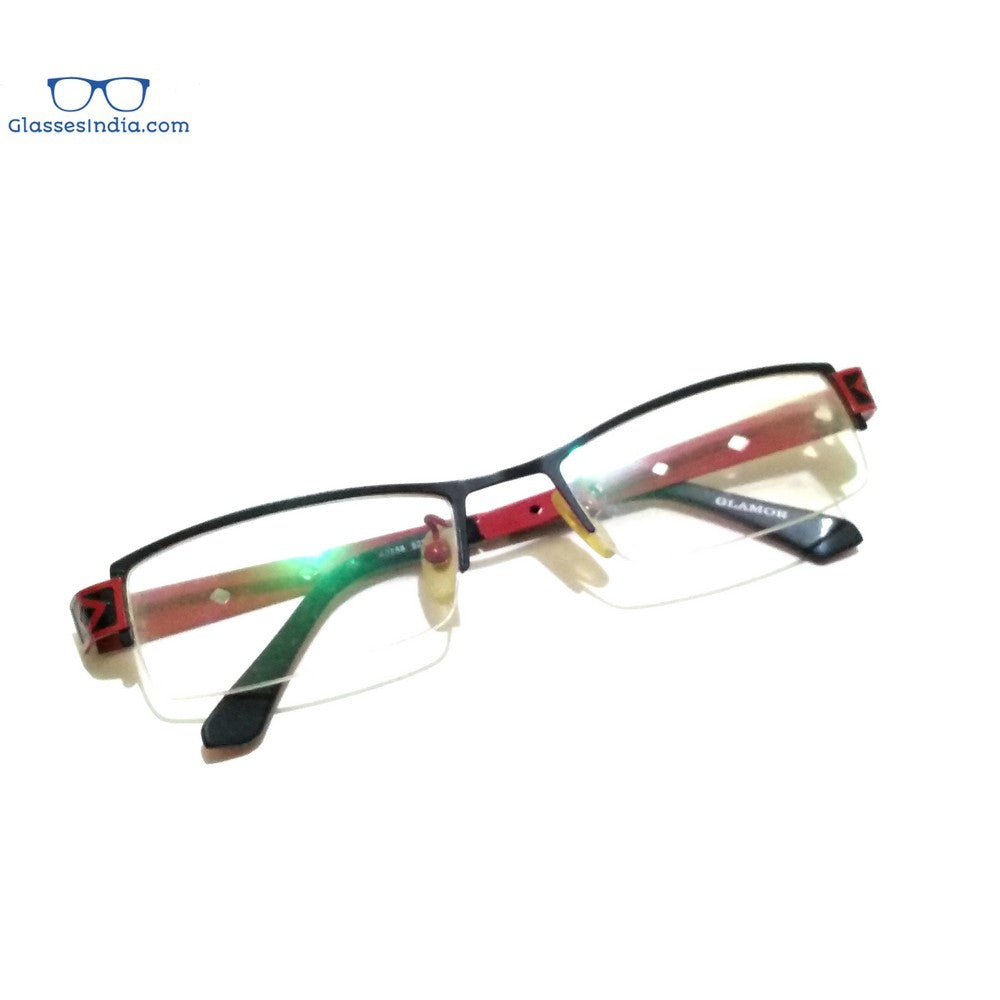 Red Supra Half Rimless Blue Light Blocker Computer Glasses for Women A0558
