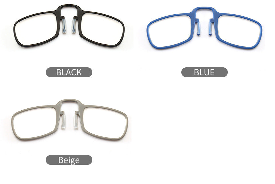 Portable Nose Clip Thin Foldable Reading Glasses for Men and Women