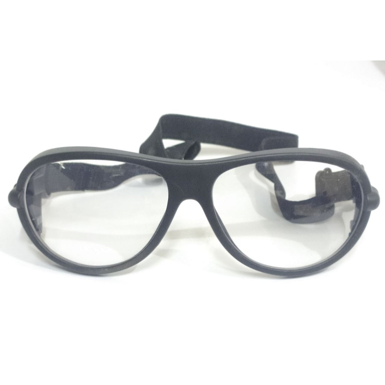 Black Frame Clear Lens Biker Cycling Driving Glasses Sunglasses with Strap Prescription Possible