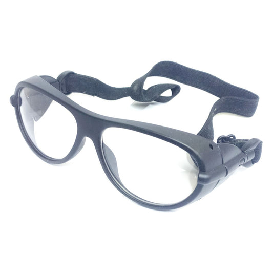 Black Frame Clear Lens Biker Cycling Driving Glasses Sunglasses with Strap Prescription Possible