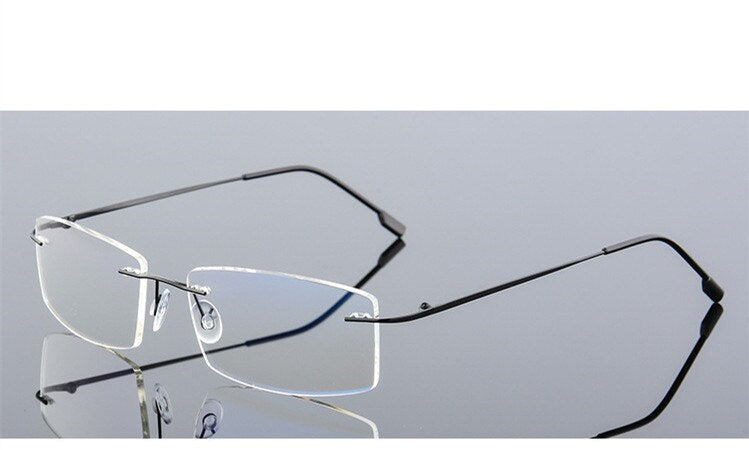 Men Frame Lens Rimless Frames Frameless Specs Blue Light Glasses For Men and Women Ey ...