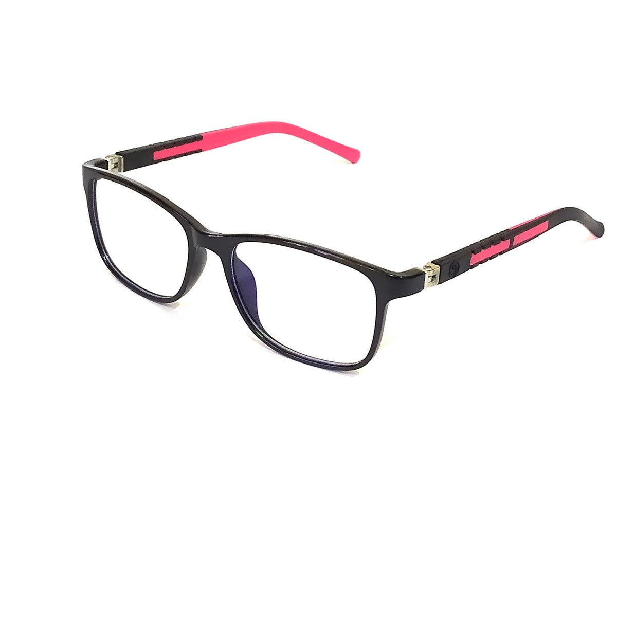 Sophisticated Black & Red Square Kids Blue Light Blocking Glasses - Perfect for Ages 6-10