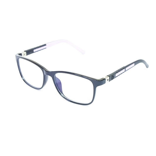Unique Black & Purple Square Kids Blue Light Blocking Glasses - Ideal for Children Aged 6-10