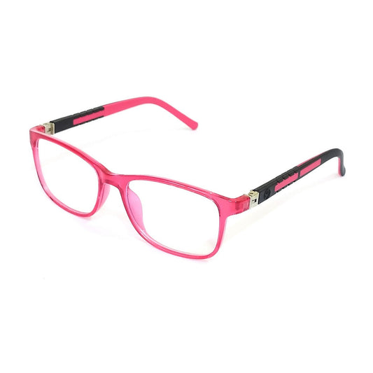 Vibrant Transparent Red Square Kids Blue Light Blocking Glasses - Sized for Children 6-10 Years