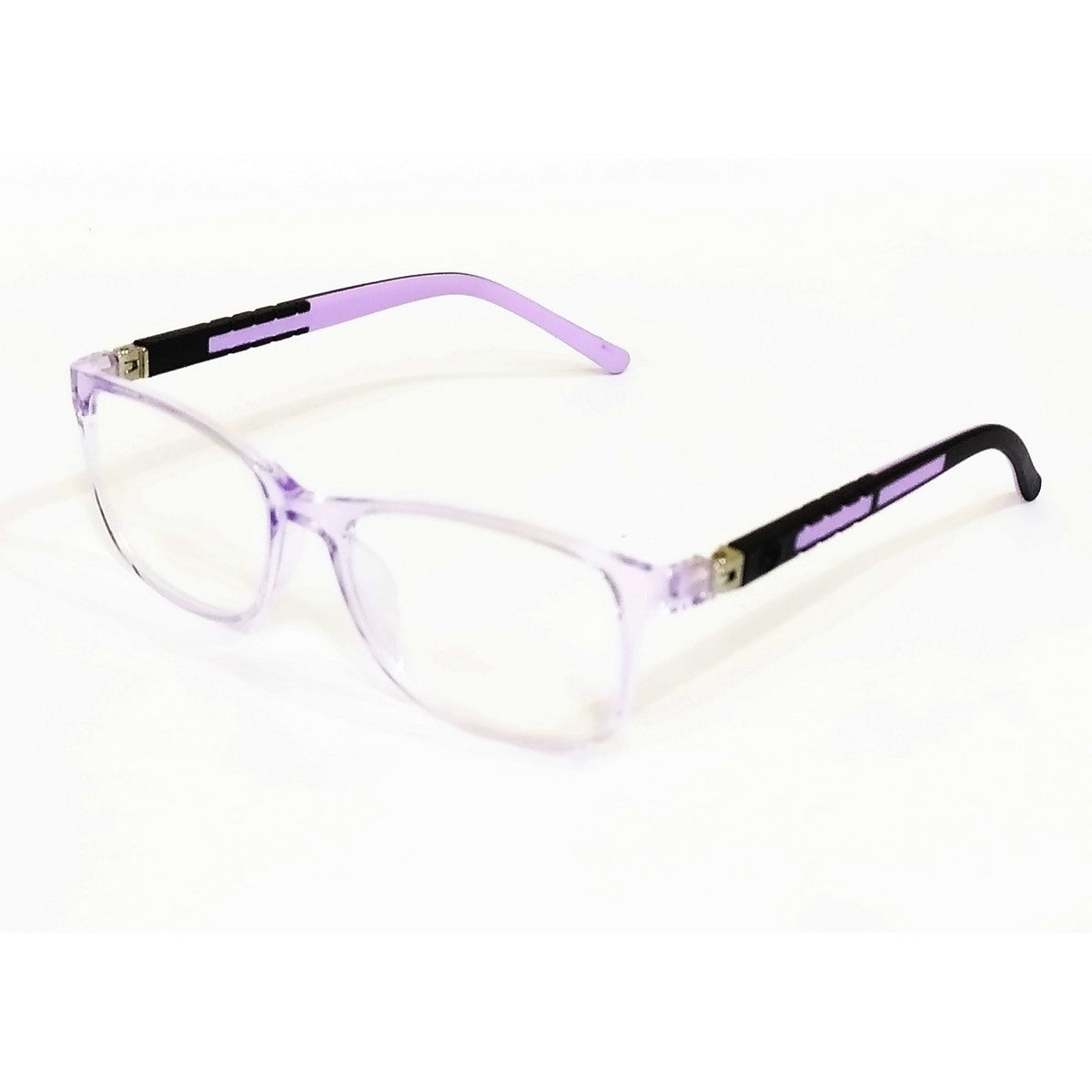 Trendy Transparent Purple Square Kids Blue Light Blocking Glasses - Ideal for Kids Aged 6-10