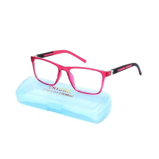 Radiant Red: Square Transparent Red Glasses - Blue Light Glasses for 7-12-Year-Olds
