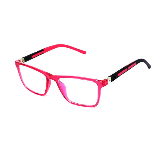 Radiant Red: Square Transparent Red Glasses - Blue Light Glasses for 7-12-Year-Olds