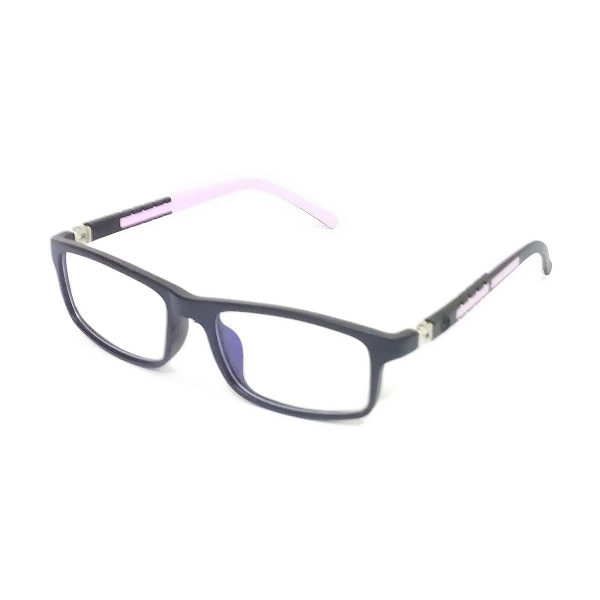 Pretty in Pink: Rectangle Black Front Black Pink Temple Glasses - Ideal Blue Light Armor for 5-10-Year-Old Girls