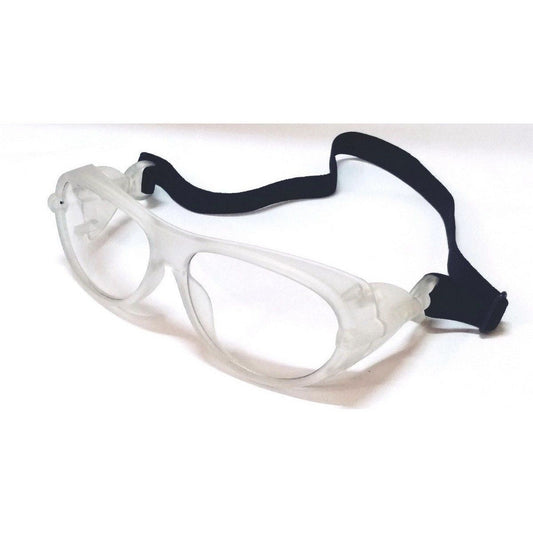 EYESafety Clear Frame Prescription Sports Glasses with Strap