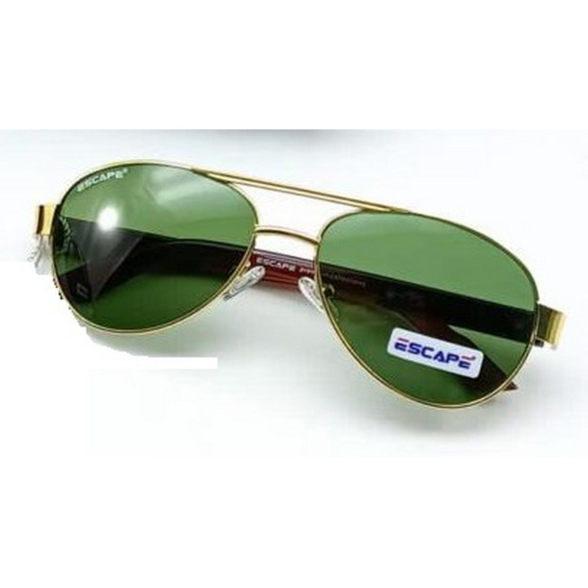 Gold Sunglasses with Green Glass Lenses