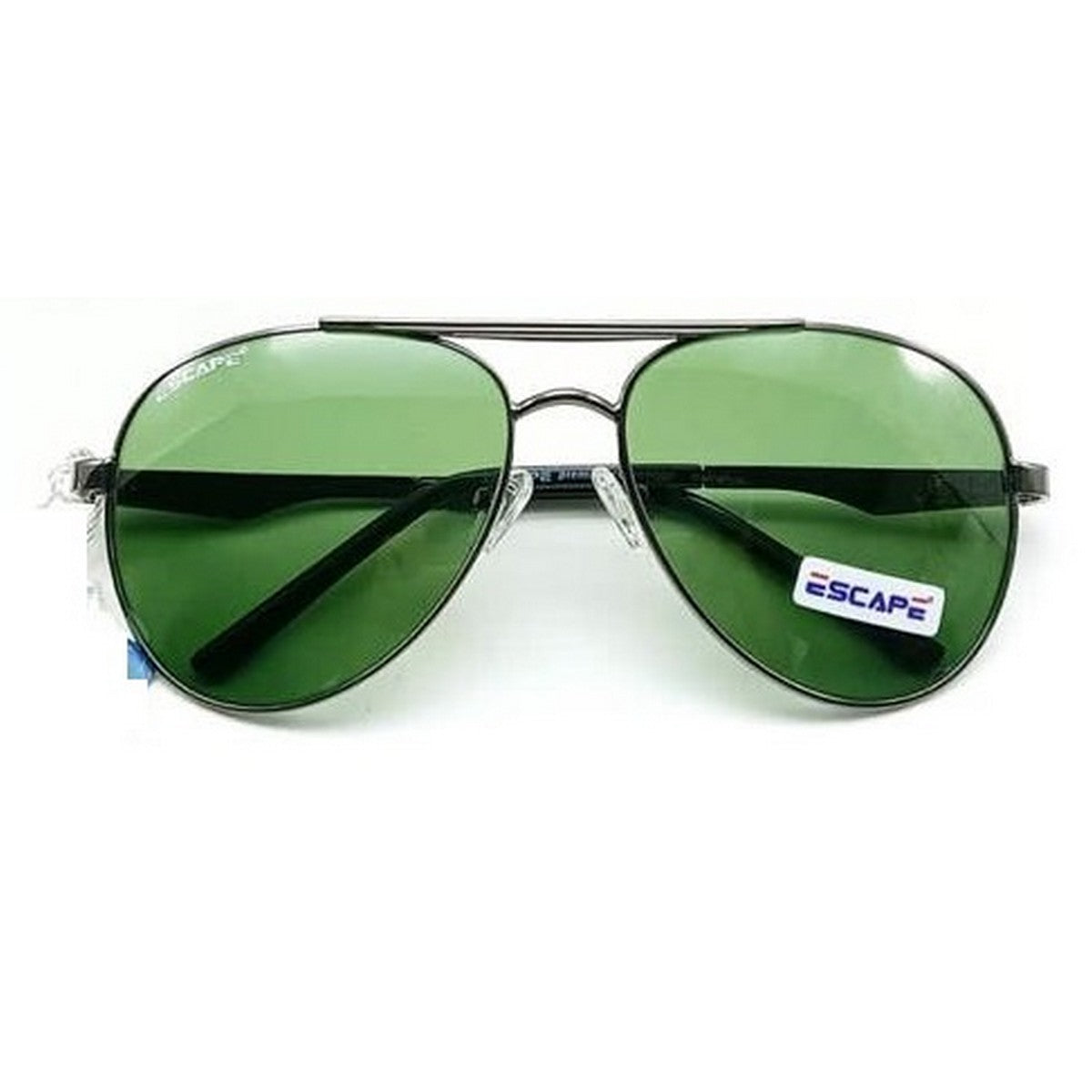 Grey Sunglasses with Green Lenses
