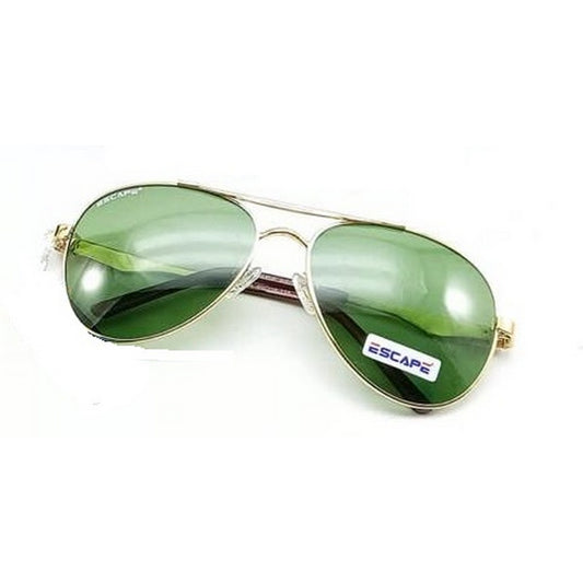 Gold Frame Sunglasses with Green Lenses