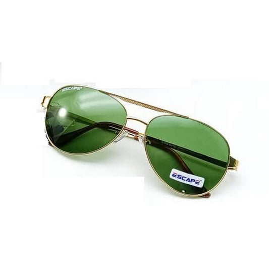Gold Frame Sunglasses with Green Lenses
