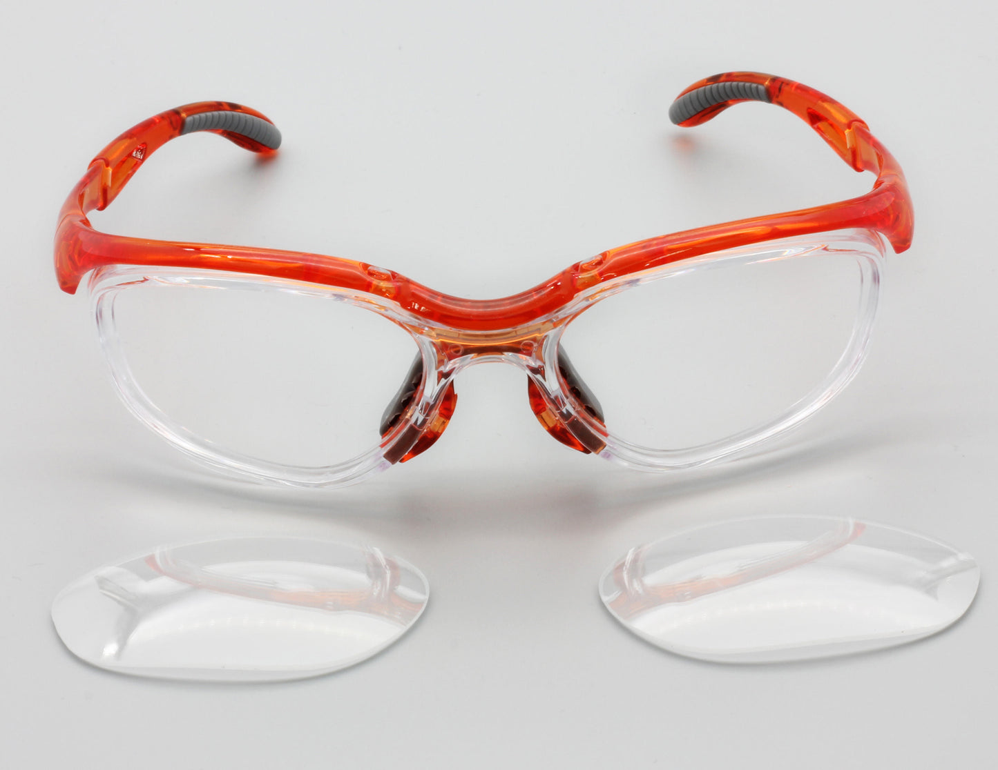 EYESafety Sports Safety Glasses with Power Glossy Orange Eyewear