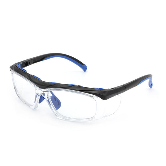 EYESafety Prescription Safety Glasses - Stylish Black-Blue Frames for Ultimate Protection