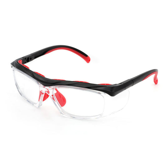 EYESafety Clear Prescription Safety Glasses Black Red Eyewear