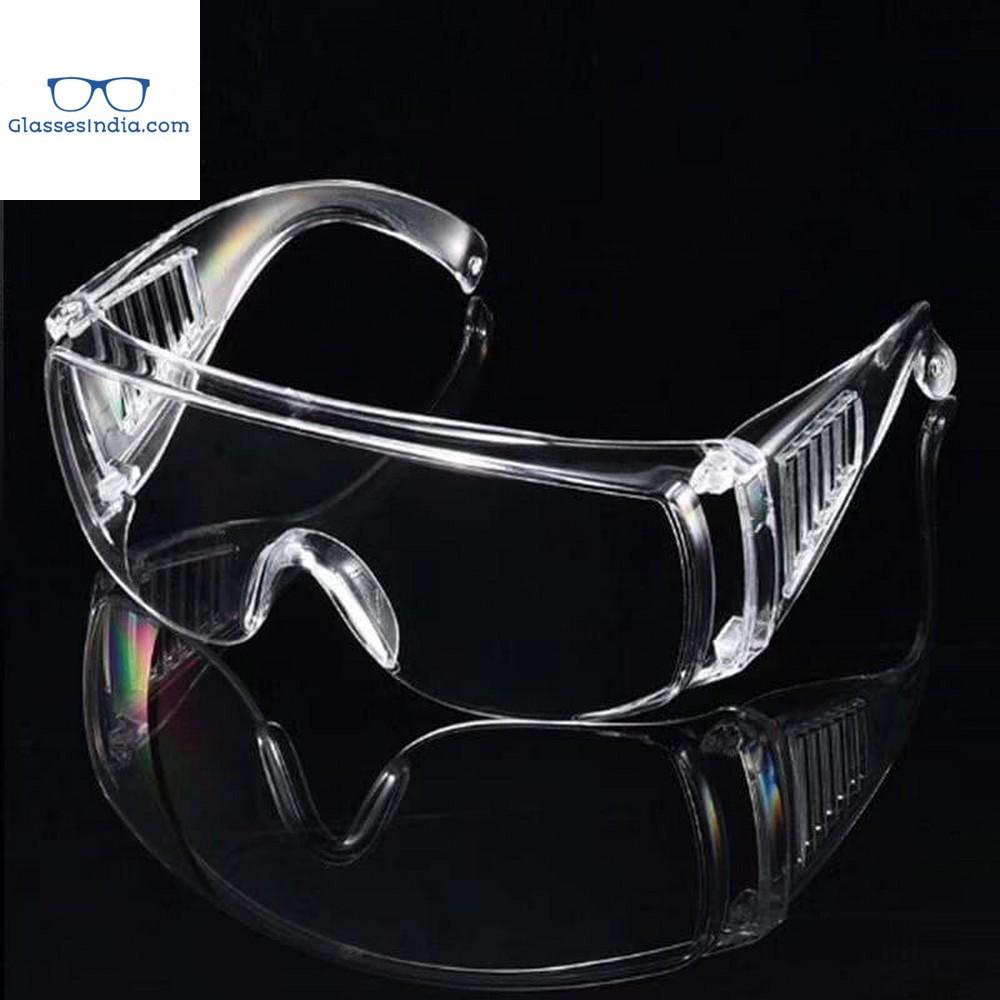 Protective Safety Goggles Clear Lens Wide-Vision Adjustable Chemical Splash Lightweight Protective Eyeglass with Clear Lens for Lab - GlassesIndia