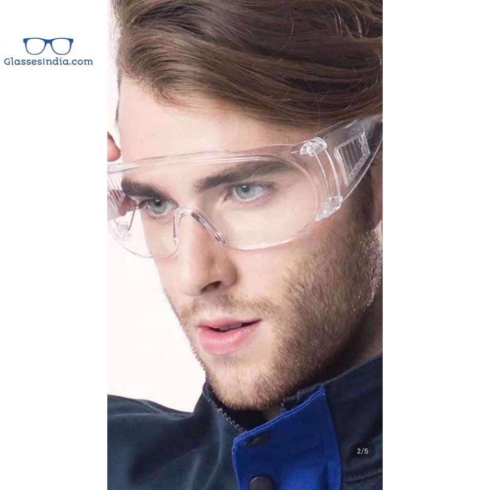 Protective Safety Goggles Clear Lens Wide-Vision Adjustable Chemical Splash Lightweight Protective Eyeglass with Clear Lens for Lab - GlassesIndia