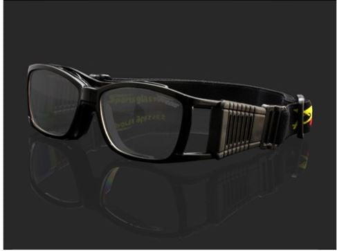 Foldable Prescription Sports Sunglasses Black with Band - Strap