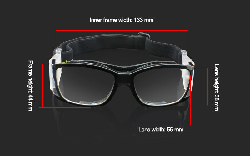 Foldable Prescription Sports Sunglasses Black with Band - Strap Dimensions