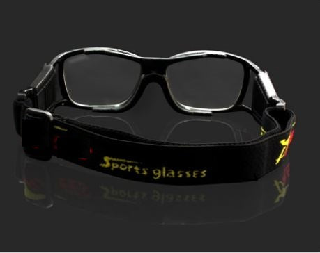 Foldable Prescription Sports Sunglasses Black with Band - Strap Inside View